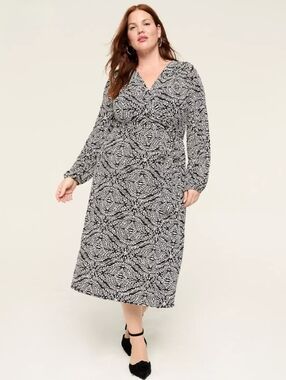 NWT LANE BRYANT FAUX WRAP JERSEY DRESS SIZE 22W